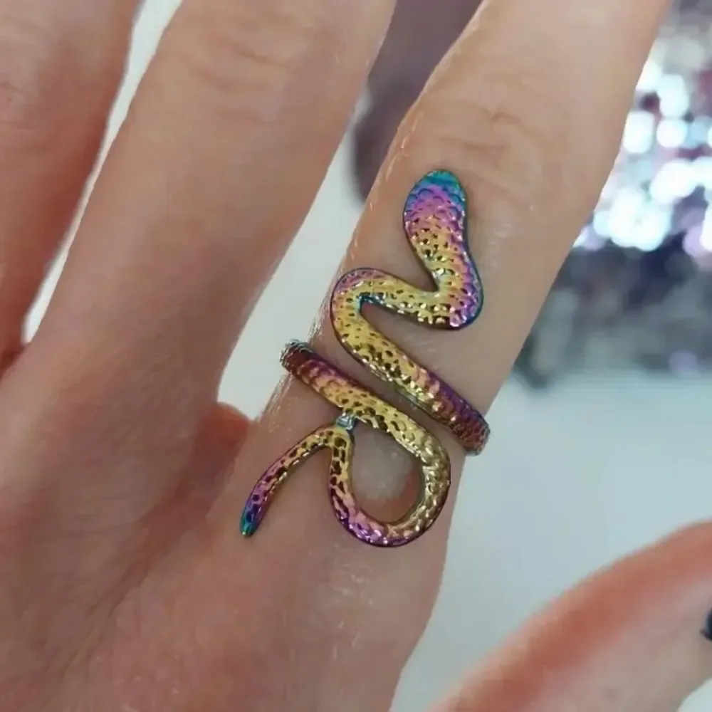 Iridescent Snake Ring For Adults
